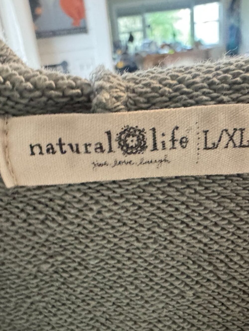 Natural Life L/XL hooded sweatshirt distressed cotton